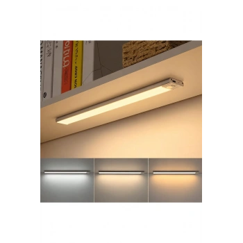 40 cm Sensörlü Alüminyum USB Şarjlı LED Gece Lambası – 3 Renk Kısılabilir Mutfak Tezgah & Dolap İçi Aydınlatma
