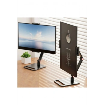 Monitör Tablet iPad Telefon Tutucu 12-16 İnç Universal Metal 360° Derece Döner Stand