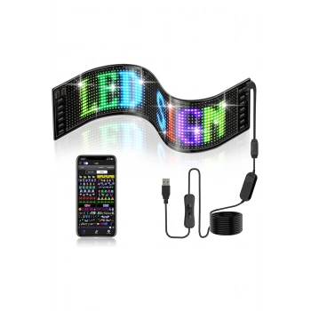 Programlanabilir 35x10cm LED Matrix Kayan Yazı – 20x64 Pixel, Emoji & Bluetooth APP Kontrol!