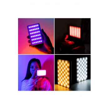 HyMark RGB-CL120 LED Video Fotoğraf Dolgu Işığı 9000K LCD Ekran 20 Efekt DSLR Vlog Canlı Yayın Işığı