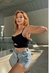 Askılı Önü Pencereli Büzgülü Crop Siyah