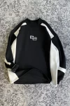 BB Nakışlı Unisex Oversize Sweatshirt Siyah