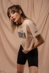 Bej Blacrock Crop Tshirt