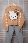 Bej Hello Kitty Kısa Kazak