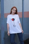 Beyaz Astronot Baskılı Unisex Tshirt