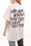 Beyaz Ghost Ön Arka Baskılı Unisex Tshirt