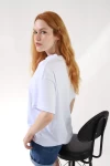 Beyaz Göğüs Baskı Dragon Unisex Tshirt