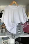 Beyaz İskelet Kelebek Unisex Baskılı Tshirt