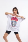 Beyaz Live Now Oversize Unisex Tshirt