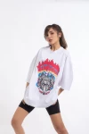 Beyaz Live Now Oversize Unisex Tshirt