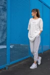 Beyaz Palm Angel Kol Baskı Unisex Oversize Tshirt