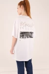 Beyaz Tokyo Street UnisexTshirtOversize Tshirt