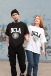 Beyaz Ucla Baskılı Unisex Tshirt