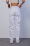 Beyaz Uzun Loose Straight Jean