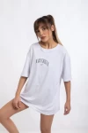 Beyaz WrstBhvr Sırt Baskı Unisex Oversize Tshirt