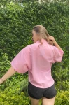 Çift Cep Fakir Kol Kısa Gömlek Pembe