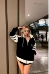 Collect Moments Üç İplik Fermuarlı Unisex Hırka Siyah