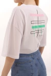 Damyllen Sırt Baskı Beyaz Unisex Oversize Tshirt