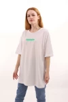 Damyllen Sırt Baskı Beyaz Unisex Oversize Tshirt