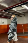 Etnik Detay Yıkamalı Oversize Kapşonlu Unisex Hırka Gri