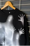 Ghosts Unisex Oversize Sweatshirt Siyah