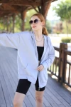 Gri Basic Mevsimlik Fermuarlı Sweatshirt