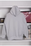 Gri Bulls Baskılı Fermuarlı Unisex Sweatshirt