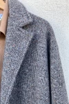 Gri Tek Düğme Oversize Kaşe Kaban