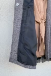 Gri Tek Düğme Oversize Kaşe Kaban