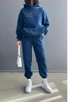 Holy Nakışlı Unisex Eşofman Takımı Mavi