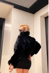 Kısa Astarlı Kürk Unisex Mont Siyah