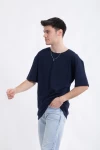 Lacivert Basic Unisex Oversize Tshirt