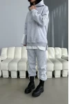 Limited Edition Armalı Üç İplik Unisex Eşofman Takımı Gri