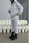 Limited Edition Armalı Üç İplik Unisex Eşofman Takımı Gri