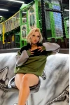 Parçalı Kapşonlu Unisex Sweatshirt Yeşil