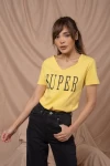 Sarı V Yaka Super Tshirt