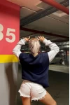 Serence Baskılı Unisex Oversize Sweatshirt Lacivert