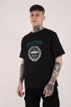 Siyah Boston Unisex Baskılı Tshirt