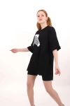 Siyah Zebra Baskılı Tshirt