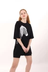 Siyah Zebra Baskılı Tshirt