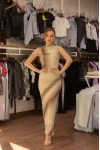 Tül Batik Zr Model Elbise - Krem