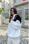 V parçalı Yarım Fermuar Unisex Sweatshirt
