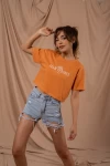 Vizon Palm Springs Nakışlı Crop Tshirt