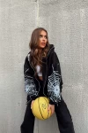 Web Oversize Unisex Hırka Siyah