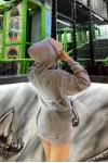 Yıkamalı Kapşonlu Kanguru Cep Oversize Sweatshirt Gri