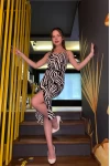 Zebra Desenli Askılı Bürümcek Elbise Siyah