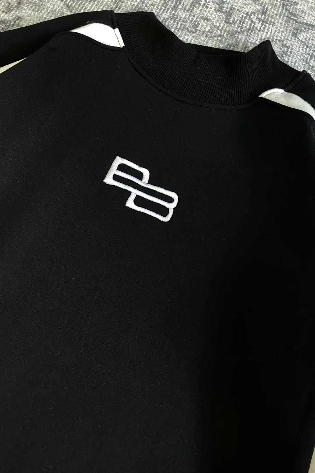 BB Nakışlı Unisex Oversize Sweatshirt Siyah