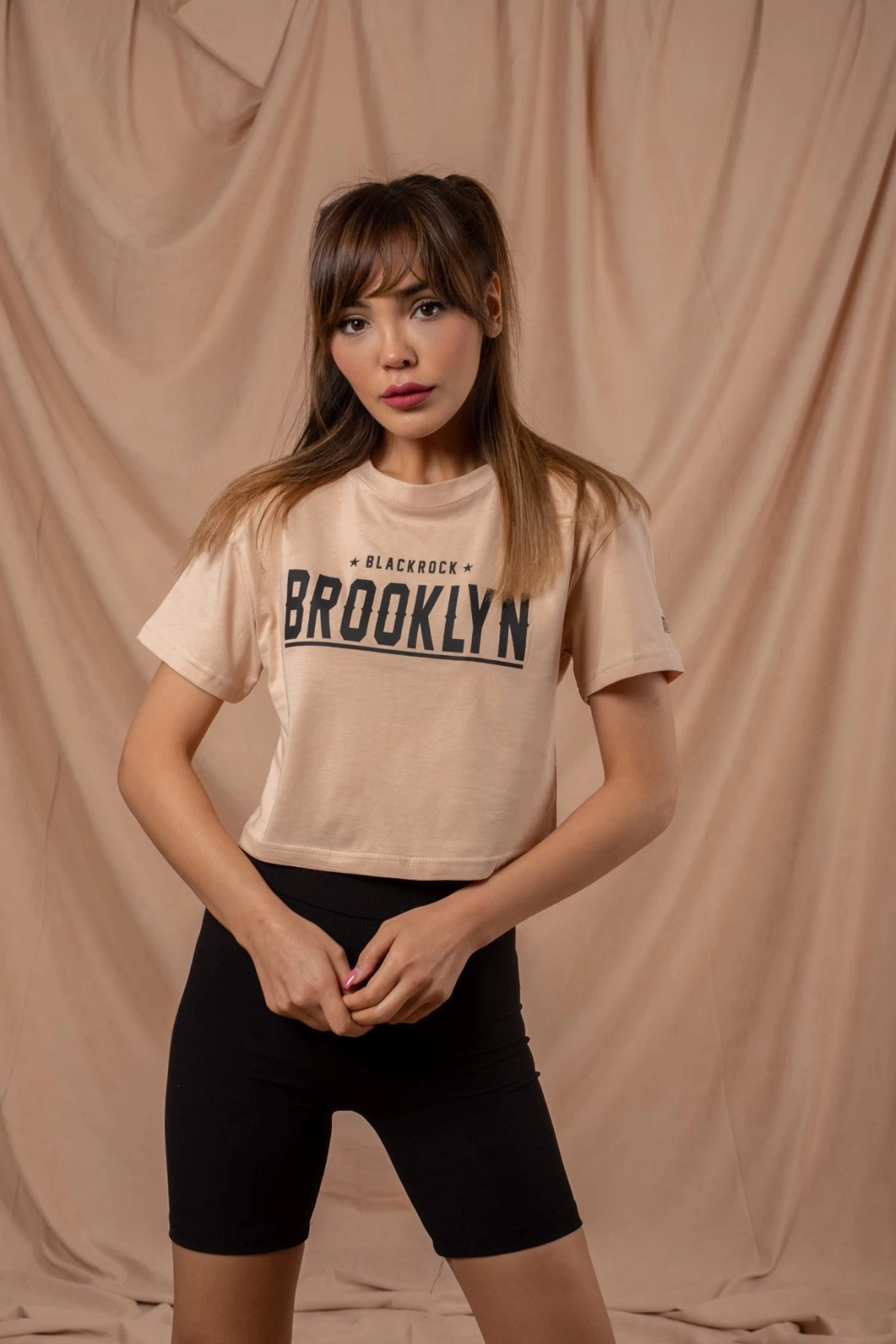 Bej Blacrock Crop Tshirt