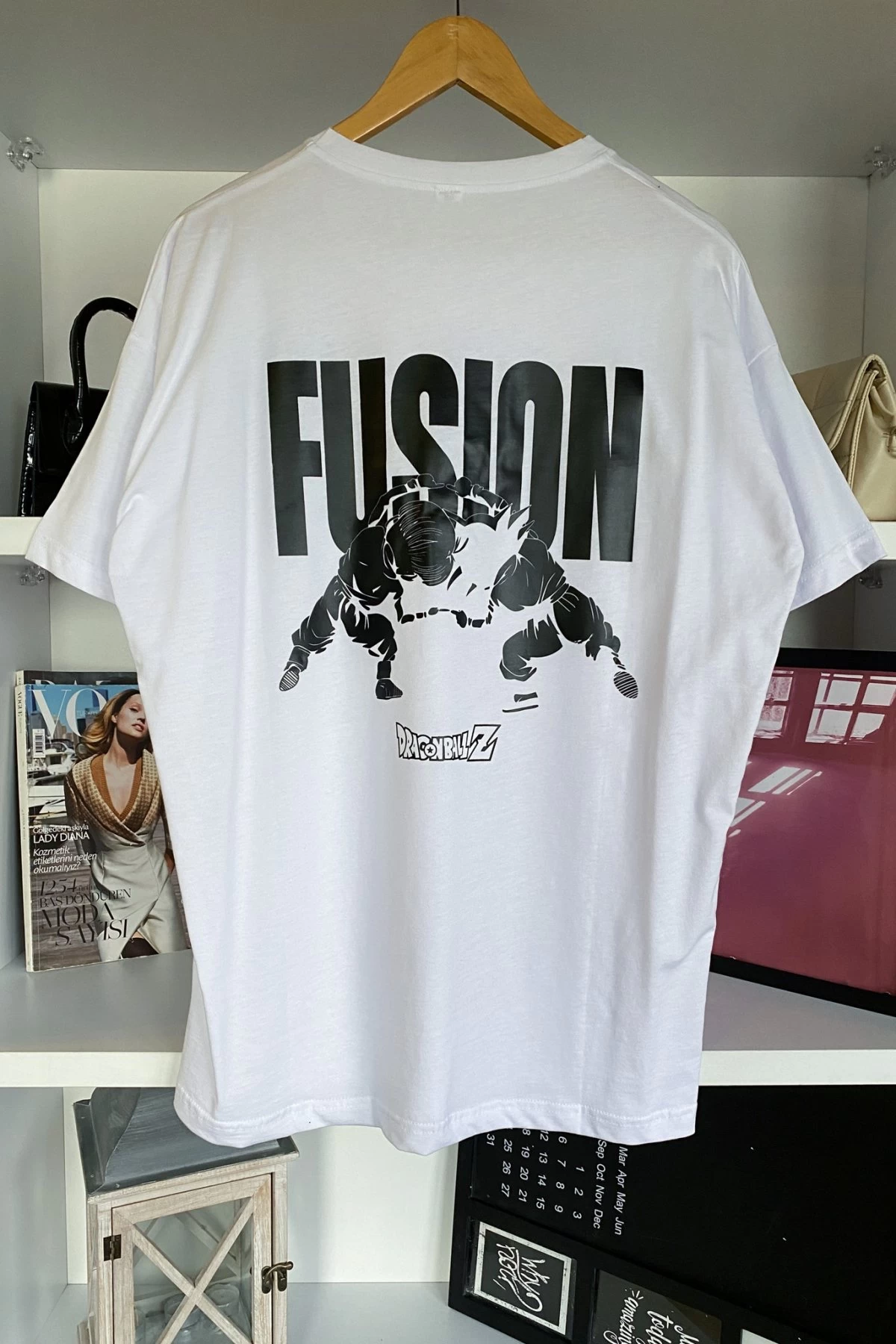 Beyaz Fusion Baskılı Unisex Tshirt