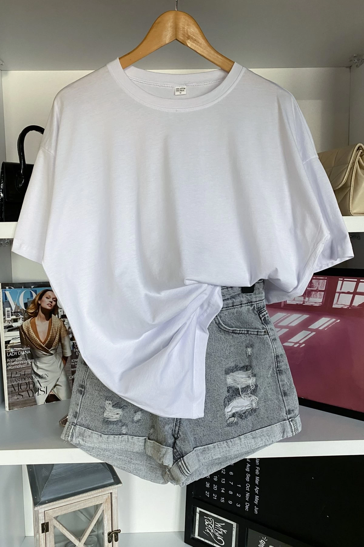 Beyaz İskelet Kelebek Unisex Baskılı Tshirt